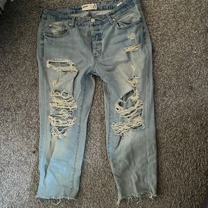 Short Light Wash Mom Jeans